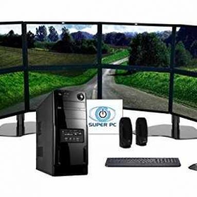 Eight Monitor Computer and 8 LED Display Array