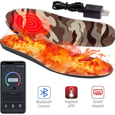 Electric Built in Rechargeable Battery Heated Insoles with Bluetooth Smart APP Control