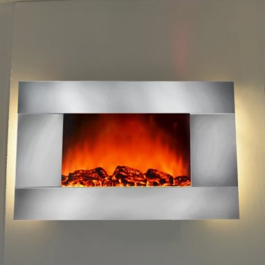 Electric Fireplace Heater Wall Mount with Remote Control and Backlight