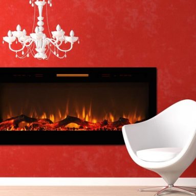 Elite Flame 50 Fusion Log Built-in Smokeless Wall Mounted Electric Fireplace