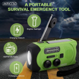 Emergency Solar Hand Crank Portable Radio, Self Powered NOAA Weather Radio for Emergency