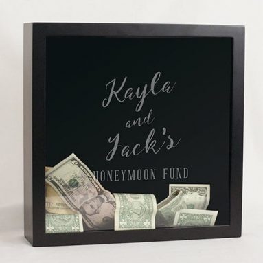 Engraved Honeymoon Fund Shadow Box