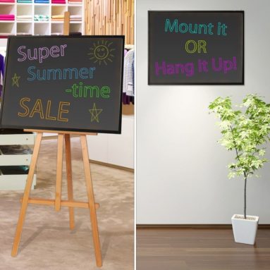 Erasable Illuminated Flashing LED Writing Board with Remote Control and 8 Fluorescent Markers