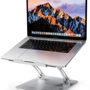Ergonomic Aluminum Computer Holder with Cooling Function and Laptop Riser Clamp