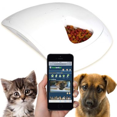 Feed and Go Smart Pet Feeder with Webcam and Wi-Fi Built-In Wet and Dry Food Friendly
