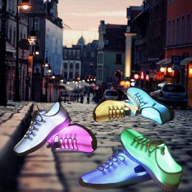 Fiber Optic LED Light Up Shoes 11 Colors USB Charging Flashing Sneakers