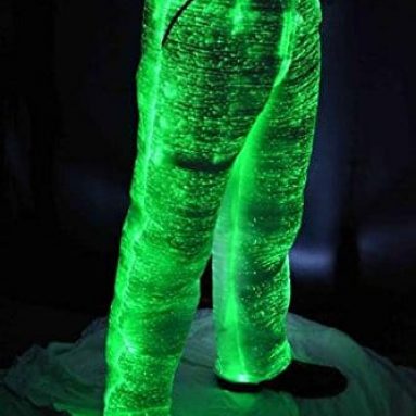 Fiber Optic Light up Suit Pant White Fabric Multi-Color LEDss