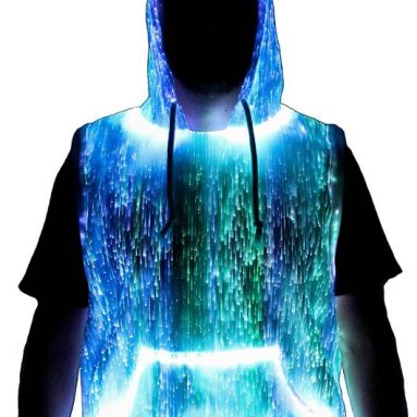 Fiber Optic Sleeveless Hoodie – Lights Up!