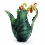 Fine Porcleain Brilliant Bloom Canna Lily Flower Teapot