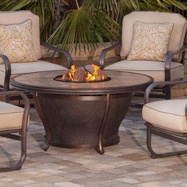 Fire Pit with Copper Reflective Fire Glass
