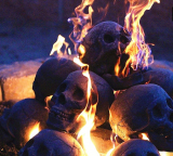 Fireproof Human Fire Pit Skull Gas Log