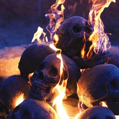 Fireproof Human Fire Pit Skull Gas Log