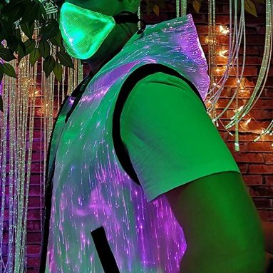 Flashing Mask Luminescent Fiber Party Mask