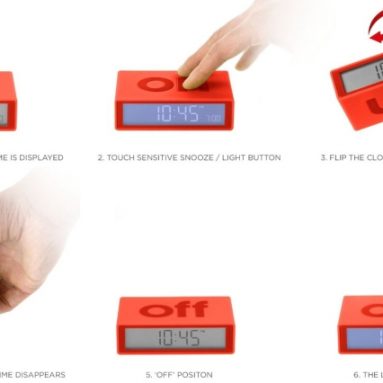 Flip On/Off Alarm Clock Warm Red