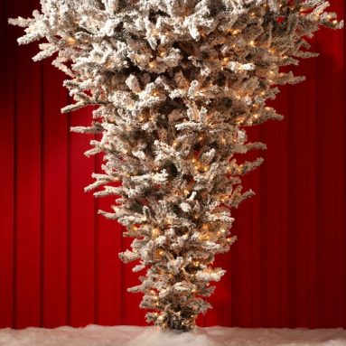 50% Discount: Flocked Snow Upside Down Tree