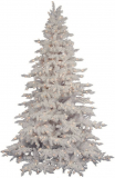 Flocked White Spruce Clear Pre-lit Christmas Tree