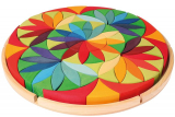 Flower Mandala Wooden Creative Puzzle of 100 Blocks with Storage Tray