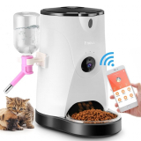 Fnova Automatic Cat/Dog Feeder Smart Pet Food and Water Dispenser wih Real-Time HD Night Vision Camera
