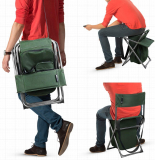 Folding Chair Seat with Cooler Bag and Shoulder Straps