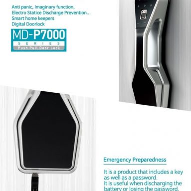 Keyless Biometric Fingerprint Smart Push Pull Door Lock Fingerprint + Password+ Key + RFID Card