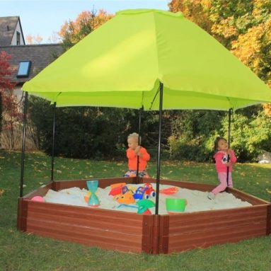 Frame It All Hexagonal Sandbox with Sun Canopy