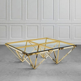 Frame Tempered Glass Top Living Room Coffee Table