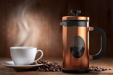 French Press Made Of Stainless Steel And Glass In Copper Finish