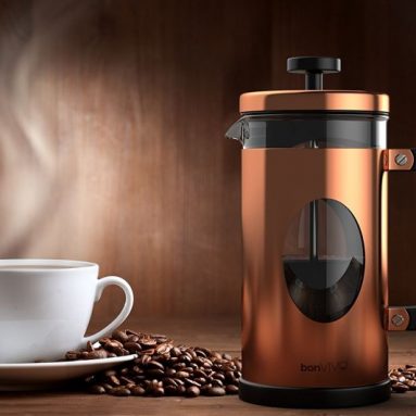 French Press Made Of Stainless Steel And Glass In Copper Finish