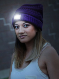Funky Junque’s C.C Solid Ribbed Day/Night Reversible LED Flash Light Beanie Hat