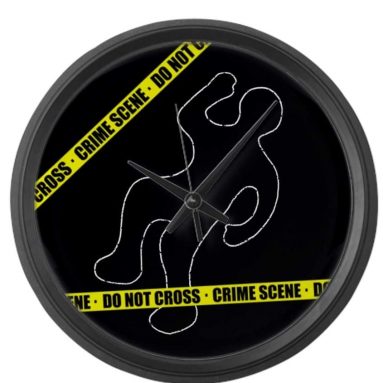 Funny Crime Scene Large 17″ Round Wall Clock