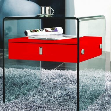 Furniture Bari Collection Lacquer Nightstand/End Table