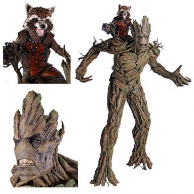 Guardians of the Galaxy Movie Rocket Raccoon and Groot Statue