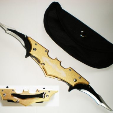 GOLD Dual Bat Blade Folding Knife