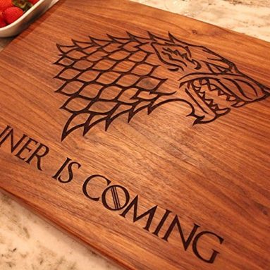 Game of Thrones Dinner is Coming Engraved wooden Cutting Board