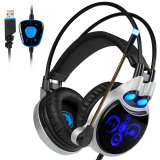 Gaming Headphones Virtual 7.1 Channel Surround Sound USB Wired Headset LED lights