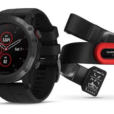 Garmin Fenix 5X Plus+ Sapphire Bundle with HRM-Run Chest Strap Heart Rate Monitor