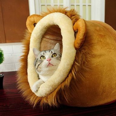 Lion Shaped Cute Warm Plush Pet Dog Cat Bed