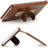 Cognac Brown Leather Wallet Case for Apple iPhone 6 Plus (5.5”)