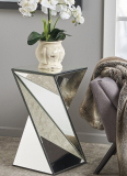 Geometrical Mirrored Side Table