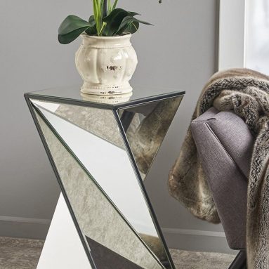Geometrical Mirrored Side Table