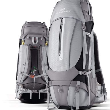 Ghostek NRGcamper 60 Liter Hiking Backpack with Rain Cover & 11W Solar Panel