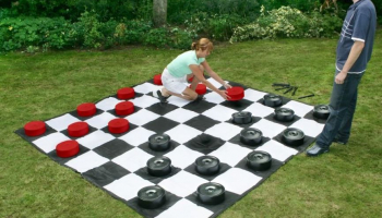 Giant Checkers Set with Giant Mat
