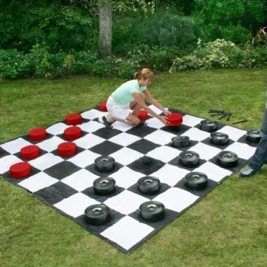 Giant Checkers Set with Giant Mat