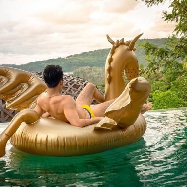 Giant Inflatable Golden Dragon Pool Float