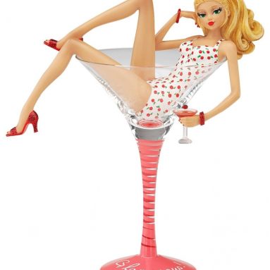 Glamorous Cocktail Glass with Tall Cosmopolitan Girl