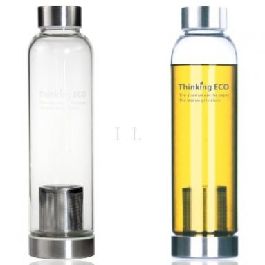 Glass Bottle with Tea Infuser and Protective Bag