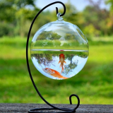 Glass Vase Fish Tank Transparent Spherical Fishbowl