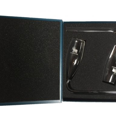 Glassware for rapid Champagne consumption