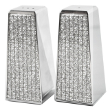 Glitter Galore Salt and Pepper Shaker Set Nickel Plated