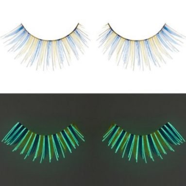 Glow In The Dark Blue Yellow False Eyelashes